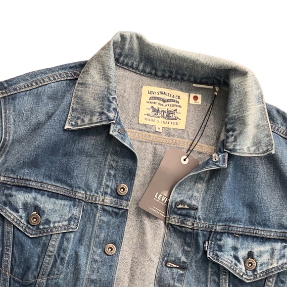 Levi's® Made & Crafted® BOYFRIEND TRUCKER JACKET Japanese Denim Bottle Blue - Picture 9 of 10